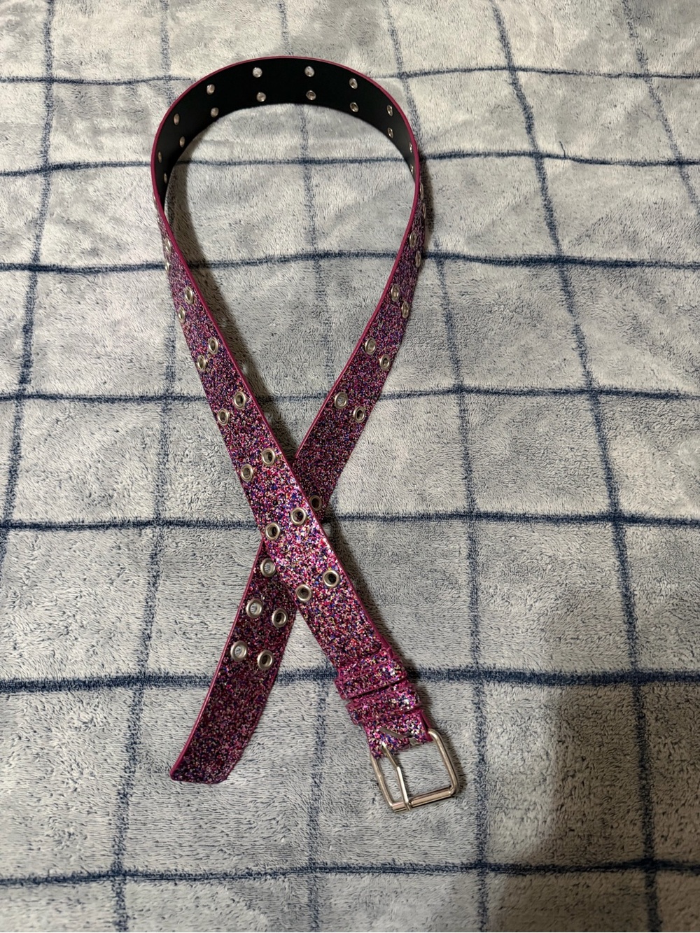 Glitter Eyelet Belt - Pink Sparkle